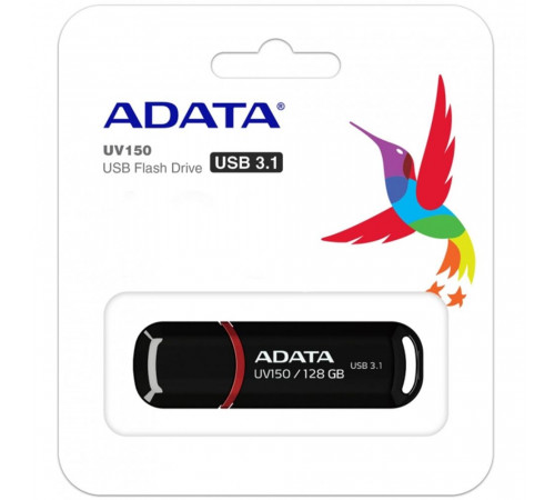 USB накопитель ADATA DashDrive UV150 AUV150-128G-RBK USB 3.0, 128GB R35/W10, Black, Retail {20} (796320)