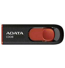 USB накопитель 16GB ADATA C008 USB 2.0, черный/красный