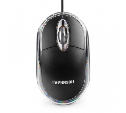 Мышь Гарнизон GM-100, USB, чип- Х, черный, 1000 DPI, 2кн.+колесо-кнопка