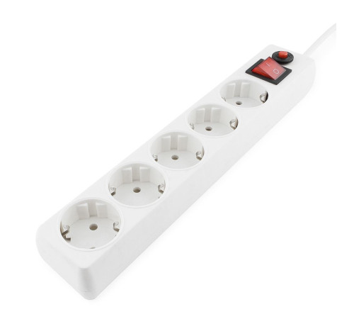 Сетевой фильтр Гарнизон ЕНLW-4, 5 розеток, 0.5 м, белый