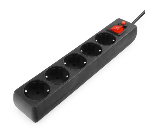 Сетевой фильтр Гарнизон ЕНLB-4, 5 розеток, 0.5 м, черный
