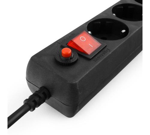 Сетевой фильтр Гарнизон ЕНLB-4, 5 розеток, 0.5 м, черный