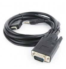 Кабель Cablexpert  HDMI-VGA  A-03-6, 19M/15M + 3.5Jack, 1.8 м, черный, позол. разъемы