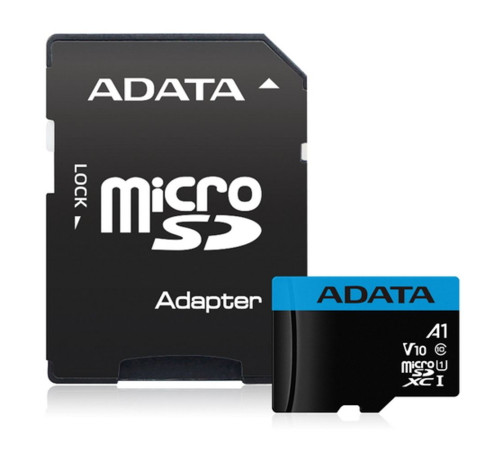 Карта памяти microSDXC 256GB ADATA Premier AUSDX256GUICL10A1-RA1 Class 10 UHS-I/V10 A1, с адаптером