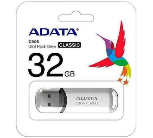 USB накопитель 32GB ADATA C906 USB 2.0, белый