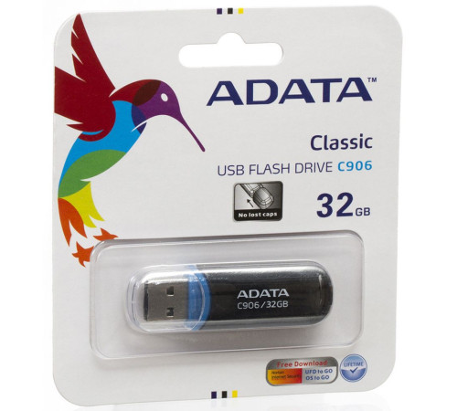 USB накопитель 32GB ADATA C906 USB 2.0, черный