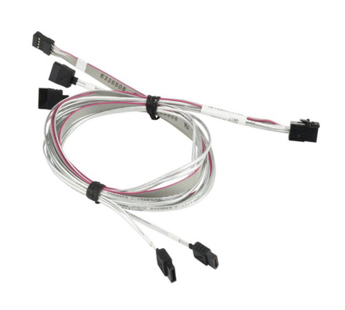 Кабель SuperMicro MINI SAS HD - 4 SATA w/ SB, 90/90/75/75/75 cм, 30AWG, 12Gb/s