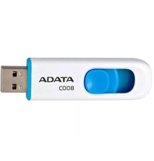 USB накопитель 32GB ADATA C008 USB 2.0, белый/синий