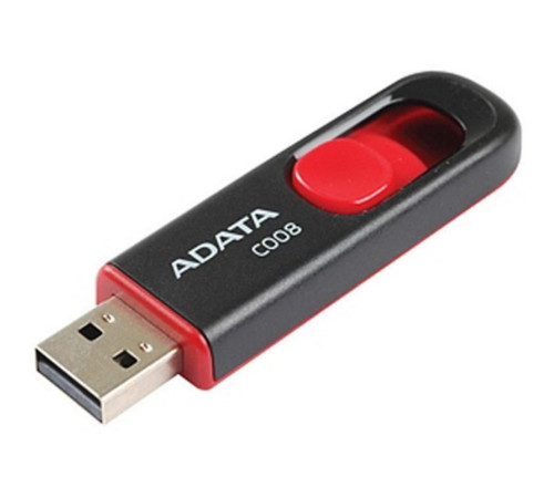 USB накопитель 64GB ADATA C008 USB 2.0, черный/красный