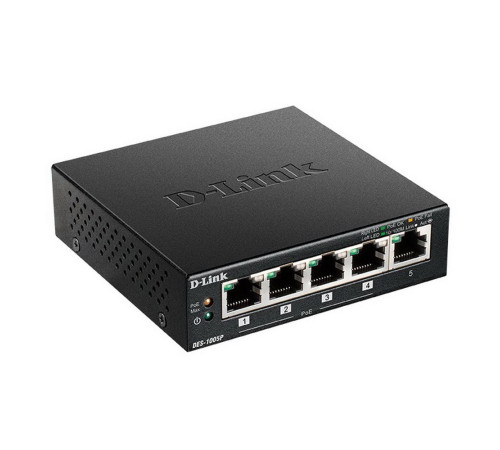 Коммутатор D-Link DES-1005P/B1A, черный