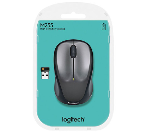 Мышь беспроводная Logitech M235, серый/черный