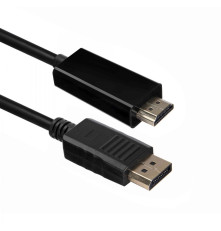 Кабель ACD-DDHM2-18B DisplayPort 1.2, DP-HDMI, Golden Plated, 20m/19m, черный, 1.8 м