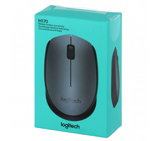 Мышь беспроводная Logitech M170 Gray |910-004642| серая, оптическая, 1000dpi, 2.4 GHz, USB-ресивер, (062887) {10}