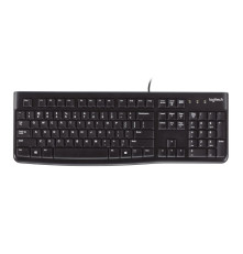 Клавиатура проводная Logitech K120, 104 клавиши, защита от воды, USB, 1.5 м, черный