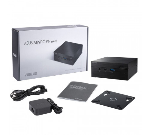 Платформа мини ПК ASUS AS PN41 WOC, Intel Celeron N4505/2*DDR4 SO-DIMM/Intel UHD Graphics/GB Ethernet/65Вт/USB 3.0 Type-A/Type-C/RU/NoOS/черный