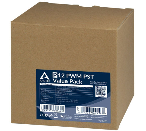 Вентилятор для корпуса ARCTIC Cooling P12 PWM, (комплект 5 шт.)