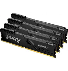 Модуль оперативной памяти Kingston 64GB FURY Beast Black Gaming DDR4 3600Mhz DIMM, CL18, 1.35V, 2Gx8 (Kit of 4), RTL