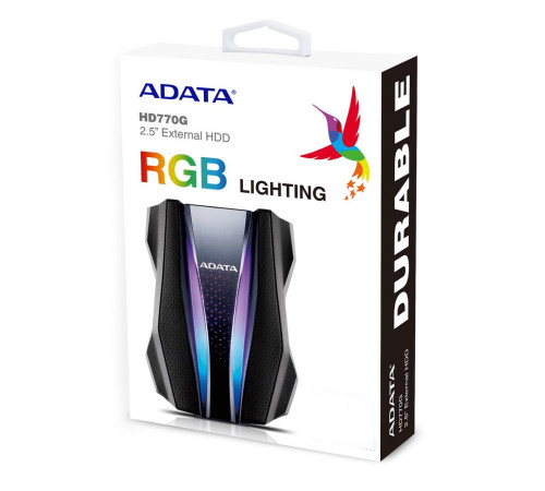 Внешний жёсткий диск 1TB ADATA HD770G, RGB, черный