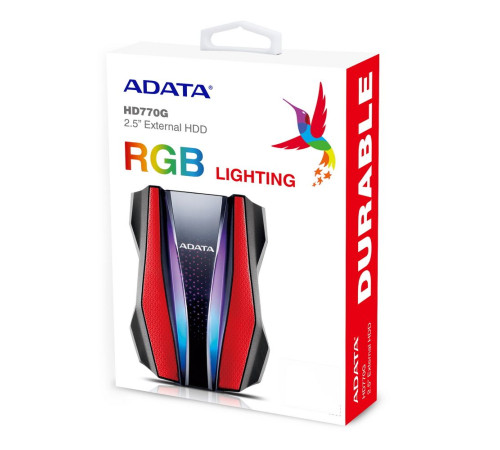 Внешний жёсткий диск 2TB ADATA HD770G, RGB, черный