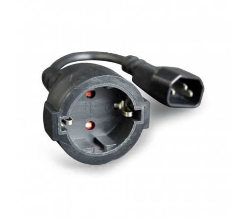 Кабель питания Cablexpert, C14 - евророзетка (Schuko S23), 3*0.75 mm2, 10A, 0.15 м, черный