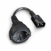 Кабель питания Cablexpert, C14 - евророзетка (Schuko S23), 3*0.75 mm2, 10A, 0.15 м, черный