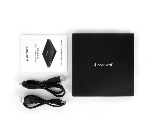 Оптический привод внешний DVD±RW Gembird DVD-USB-02, USB 2.0, черный, RTL
