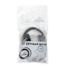 Кабель питания Cablexpert, Schuko(S22)- C13, VDE, 10А, 0.75 мм2, с заземлением, 1 м, черный