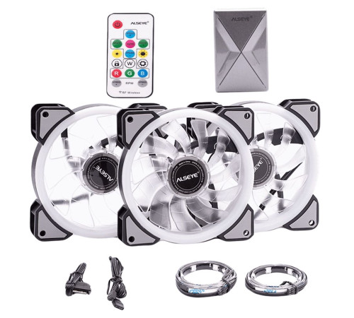 Вентилятор для корпуса ALSEYE CRLS-300DS, белый (комплект 3 шт.)