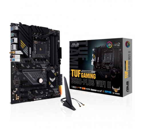 Материнская плата ASUS TUF GAMING B550-PLUS WIFI II AM4 ATX 4xDDR4 2xPCIEx16 3xPCIEx1 2xM.2 HDMI DP 2.5GLAN WIFI RTL (338413)