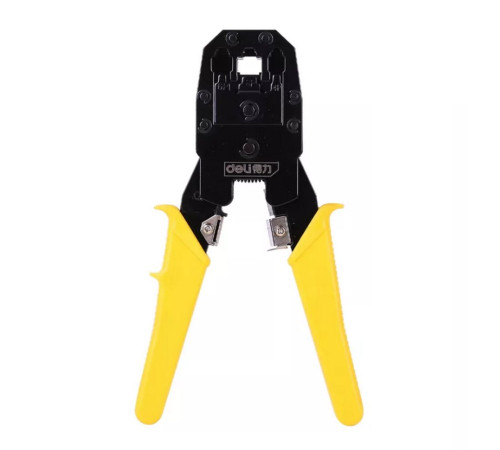 Обжимные клещи Deli DL2468 4P,6P,8P 200мм, в комплекте инструмент для снятия изоляции и набор коннектеров