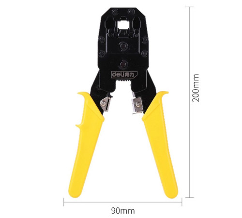 Обжимные клещи Deli DL2468 4P,6P,8P 200мм, в комплекте инструмент для снятия изоляции и набор коннектеров