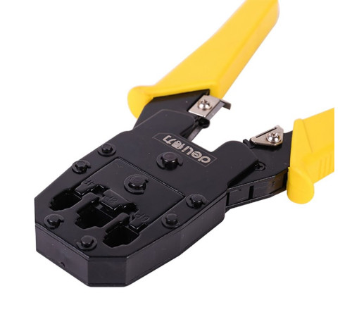 Обжимные клещи Deli DL2468 4P,6P,8P 200мм, в комплекте инструмент для снятия изоляции и набор коннектеров