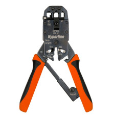 Инструмент обжимной (кримпер) Hyperline HT-200AR с храповым механизмом и комплектом сменных лезвий для RJ-50, RJ-45, RJ-12, RJ-11 (10P10C, 8P8C типа AMP, 6P6C, 4P4C),