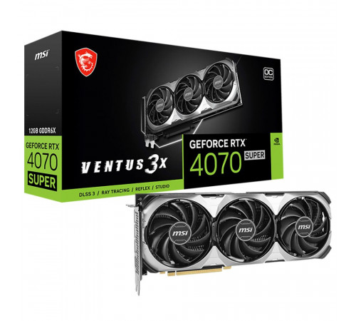 Видеокарта MSI  RTX4070 SUPER VENTUS 3X OC 12GB, GDDR6X/192-bit