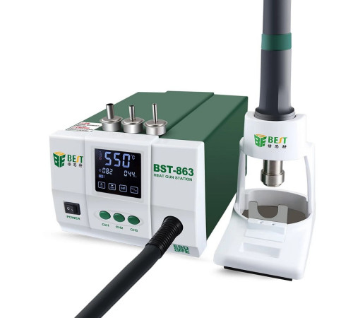 Станция горячего воздуха BST-863 1200Вт, Сенсорный дисплей, 110-550 С