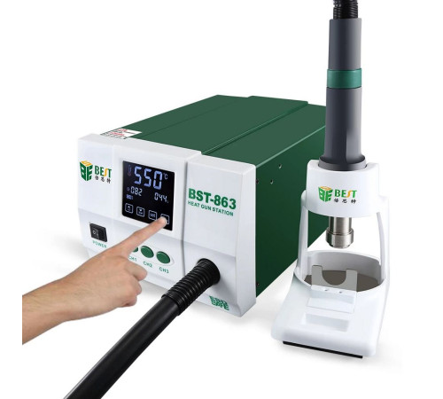 Станция горячего воздуха BST-863 1200Вт, Сенсорный дисплей, 110-550 С