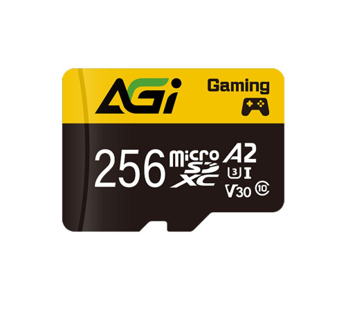 Карта памяти microSDXC 256GB AGI AGI256GGSTF138 UHS-I Class 10 /V30/A2, с адаптером