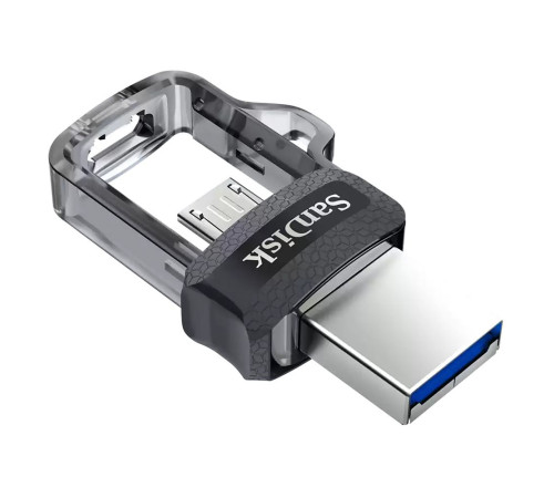 USB накопитель 32GB SanDisk Ultra Dual Drive m3.0, USB 3.2, черный/серебристый