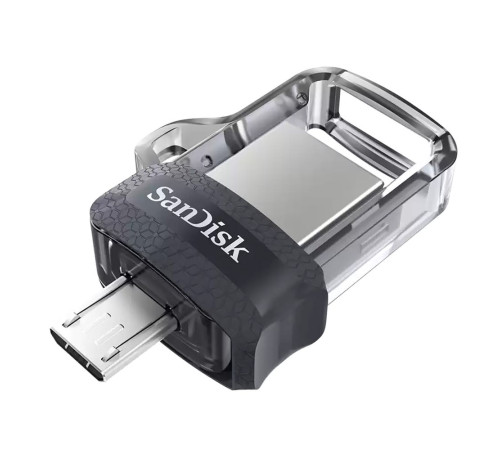 USB накопитель 32GB SanDisk Ultra Dual Drive m3.0, USB 3.2, черный/серебристый