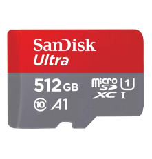 Карта памяти microSDXC 512GB SanDisk Ultra SDSQUAC-512G-GN6MN Class 10 UHS-I A1, без адаптера