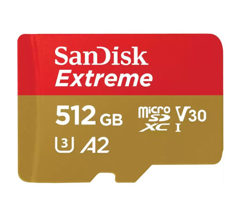 Карта памяти microSD 512GB SanDisk Extreme SDSQXAV-512G-GN6MN Class 10 UHS I, без адаптера