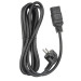 Кабель питания Hyperline, Schuko+C19, 3x1.5, 16A, угловая вилка, 3 м, черный