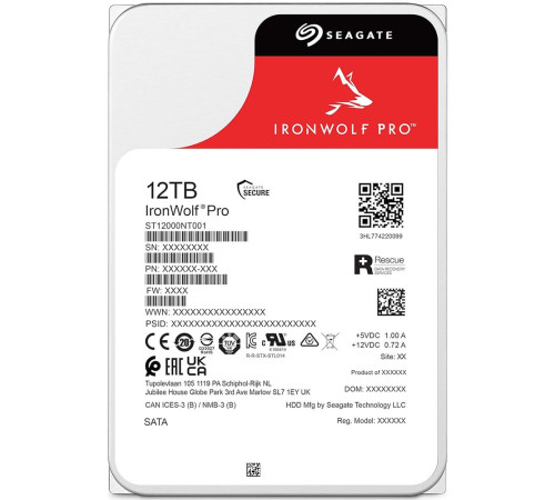 Жесткий диск 12TB Seagate IronWolf Pro Nas ST12000NT001