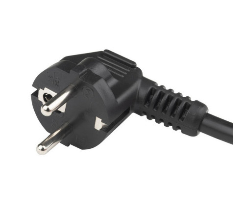 Кабель питания Hyperline, Schuko+C19, 3x1.5, 16A, угловая вилка, 5 м, черный