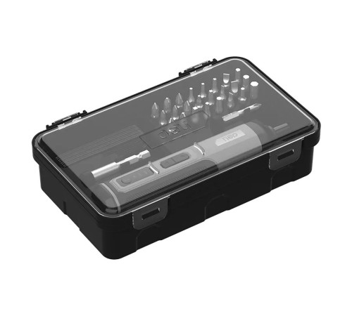 Отвертка аккумуляторная Deli DC161 (4В, 2А*ч, 5Нм, 300об/мин, Type-C, набор бит 24 шт, кейс)