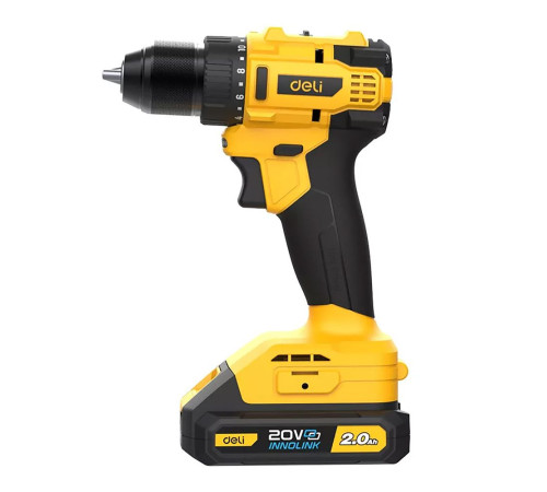 Дрель-шуруповерт аккумуляторная Deli DC120 (2 АКБ*2Ач+ЗУ, 20В, 45Нм, сумка)