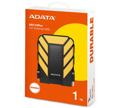 Внешний жесткий диск 1TB ADATA HD710 Pro, USB 3.1, желтый/черный