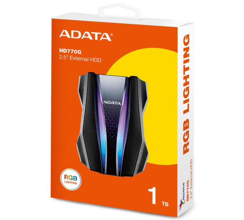 Внешний жёсткий диск 1TB ADATA HD770G, RGB, черный