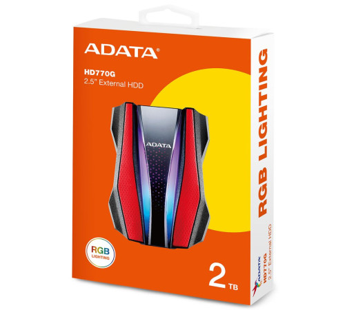 Внешний жёсткий диск 2TB ADATA HD770G, RGB, черный