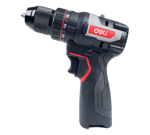 Дрель-шуруповерт аккумуляторная ударная Deli DE-CZ16-1D2 (2 АКБ*2Ач+ЗУ, 16В, 45Нм, сумка)